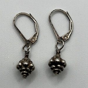 BALINESE STYLE STERLING SILVER EARRINGS SIGNED